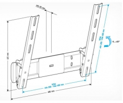 Кронштейн для телевизора Holder LCD-T4612 черный 32 -65 макс.40кг настенный наклон