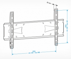 Кронштейн для телевизора Holder PFS-4017 черный 32 -60 макс.60кг настенный фиксированный