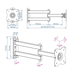 Кронштейн для телевизора Kromax DIX-15W белый