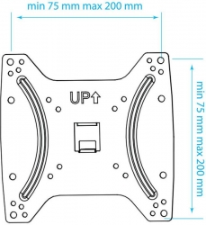 Кронштейн для телевизора Kromax OPTIMA-200 черный 15-42 макс.25кг настенный фиксированный