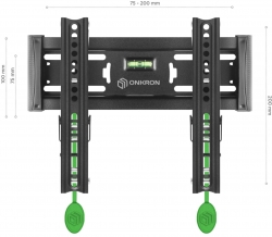Кронштейн для телевизора Onkron TM4 черный 17-43 макс.36.5кг настенный наклон