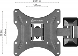 Кронштейн для телевизора Onkron M2 черный 32-65 макс.35кг настенный поворот и наклон