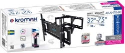 Кронштейн для телевизора Kromax ATLANTIS-80 черный 32-75 макс.50кг настенный поворотно-выдвижной и наклонный Кронштейн для телевизора Kromax ATLANTIS-80 черный 32-75 макс.50кг настенный поворотно-выдвижной и наклонный