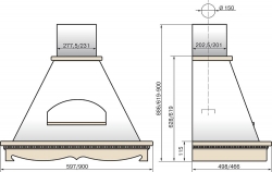 Вытяжка каминная Elikor Бельведер 60П-650-П3Д бежевый/дуб неокрашенный