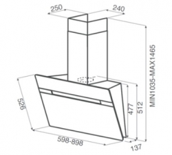 Вытяжка каминная Jet Air Viki BL/A/90 черный