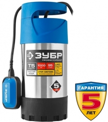 Садовый насос дренажный Зубр НПЧ-Т5-1000-С 1000Вт 5700л/час