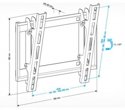 Кронштейн для телевизора Holder LCD-T2609 черный 22 -47 макс.40кг настенный наклон