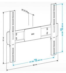 Кронштейн для телевизора Holder LCD-F4611 черный 32 -65 макс.40кг настенный фиксированный