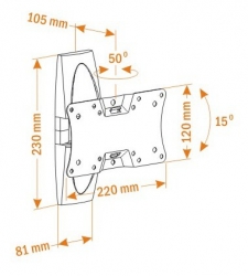 Кронштейн для телевизора Holder LCDS-5062 черный глянец 19 -32 макс.30кг настенный поворот и наклон