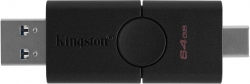 Флеш Диск Kingston 64Gb DataTraveler DUO DTDE/64GB USB3.0 черный