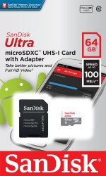 Карта памяти MicroSDXC Sandisk 64Gb Ultra SDSQUNR-064G-GN3MA