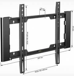 Кронштейн для телевизора Holder LCD-F4915-B черный 26-55 макс.45кг настенный фиксированный
