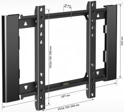 Кронштейн для телевизора Holder LCD-F3919-B черный 22-47 макс.45кг настенный фиксированный
