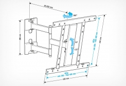 Кронштейн для телевизора Holder LCD-SU4601-B черный 26-50 макс.35кг настенный поворот