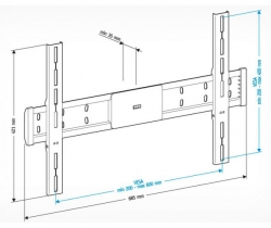 Кронштейн для телевизора Holder LCD-F6608 черный 42-65 макс.45кг настенный фиксированный