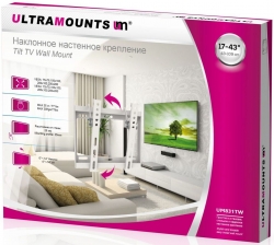 Кронштейн для телевизора Ultramounts UM831TW белый 17-43 макс.35кг настенный наклон