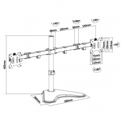 Кронштейн для мониторов Ultramounts UM706 черный 13-32 макс.8кг настольный поворот и наклон