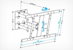 Кронштейн для телевизора Holder LCD-SU6602-B черный 26-60 макс.45кг настенный поворот