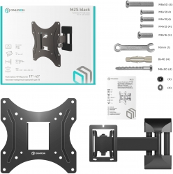 Кронштейн для телевизора Onkron M2S черный 17-43 макс.35кг настенный поворот и наклон