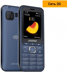 Мобильный телефон Digma LINX B241 32Mb темно-синий моноблок 2.44 240x320 0.08Mpix GSM900/1800