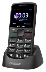 Мобильный телефон Digma S220 Linx 32Mb черный моноблок 2Sim 2.2 176x220 0.3Mpix GSM900/1800 MP3 FM microSD max32Gb