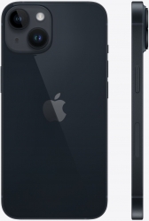 Смартфон Apple A2884 iPhone 14 128Gb 6Gb темная ночь моноблок 3G 4G 2Sim 6.1 1170x2532 iOS 16 12Mpix 802.11 a/b/g/n/ac/ax NFC GPS TouchSc Protect
