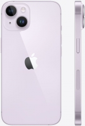 Смартфон Apple A2884 iPhone 14 128Gb 6Gb фиолетовый моноблок 3G 4G 2Sim 6.1 1170x2532 iOS 16 12Mpix 802.11 a/b/g/n/ac/ax NFC GPS GSM900/1800 GSM1900 