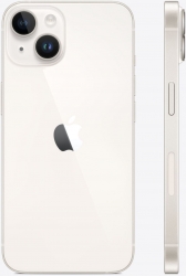 Смартфон Apple A2884 iPhone 14 128Gb 6Gb сияющая звезда моноблок 3G 4G 2Sim 6.1 1170x2532 iOS 15 12Mpix 802.11 a/b/g/n/ac/ax NFC GPS GSM900/1800 GSM1