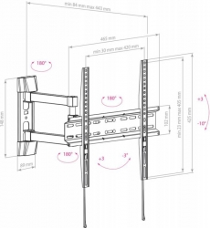 Кронштейн для телевизора Arm Media LCD-414 черный 26 -55 макс.35кг настенный поворот и наклон