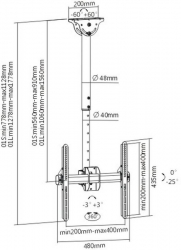 Кронштейн для телевизора Arm Media LCD-1800 белый 26 -65 макс.50кг потолочный поворот и наклон Кронштейн для телевизора Arm Media LCD-1800 белый 26 -65 макс.50кг потолочный поворот и наклон