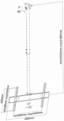 Кронштейн для телевизора Arm Media LCD-1500 черный 26 -65 макс.50кг потолочный наклон