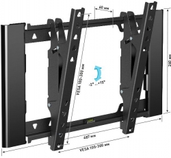 Кронштейн для телевизора Holder T3929-B черный 22 -47 макс.45кг настенный наклон