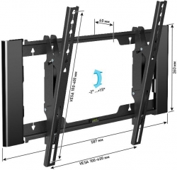 Кронштейн для телевизора Holder T4925-B черный 26 -55 макс.45кг настенный наклон