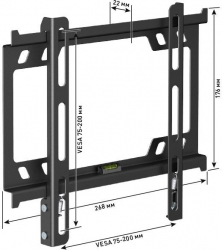 Кронштейн для телевизора Holder F2617-B черный 22 -40 макс.25кг настенный фиксированный