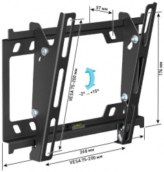 Кронштейн для телевизора Holder T2627-B черный 22 -40 макс.25кг настенный наклон