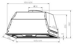 Вытяжка встраиваемая Lex GS Bloc P 900 нержавеющая сталь