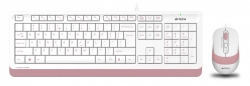 Клавиатура + мышь A4Tech Fstyler F1010 белый/розовый