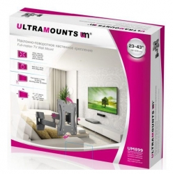Кронштейн для телевизора Ultramounts UM 899 черный 23 -43 макс.20кг настенный поворотно-выдвижной и наклонный