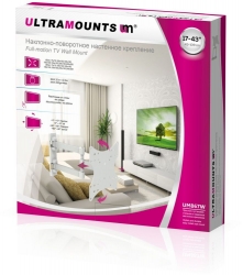 Кронштейн для телевизора Ultramounts UM 867W белый 23 -42 макс.20кг настенный поворот и наклон